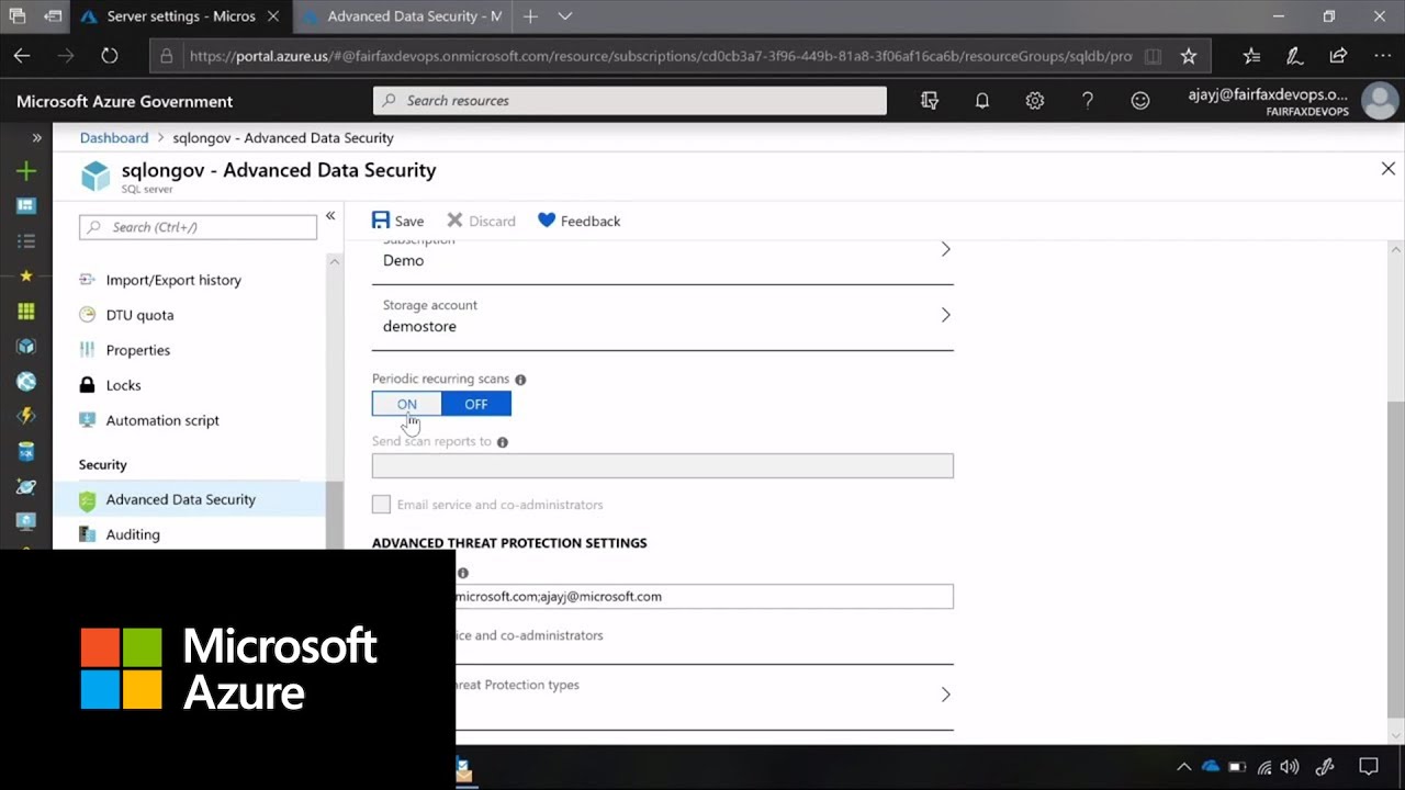 Security with Azure SQL Database in Azure Government